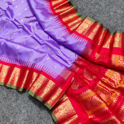 Gadwal check design pure silk- GPS09