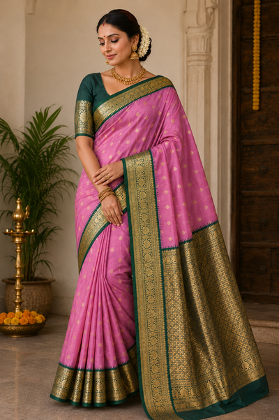 Gadwal Semi Silk Saree - GSM19
