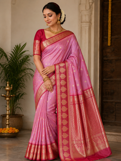 Gadwal Semi Silk Saree - GSM26