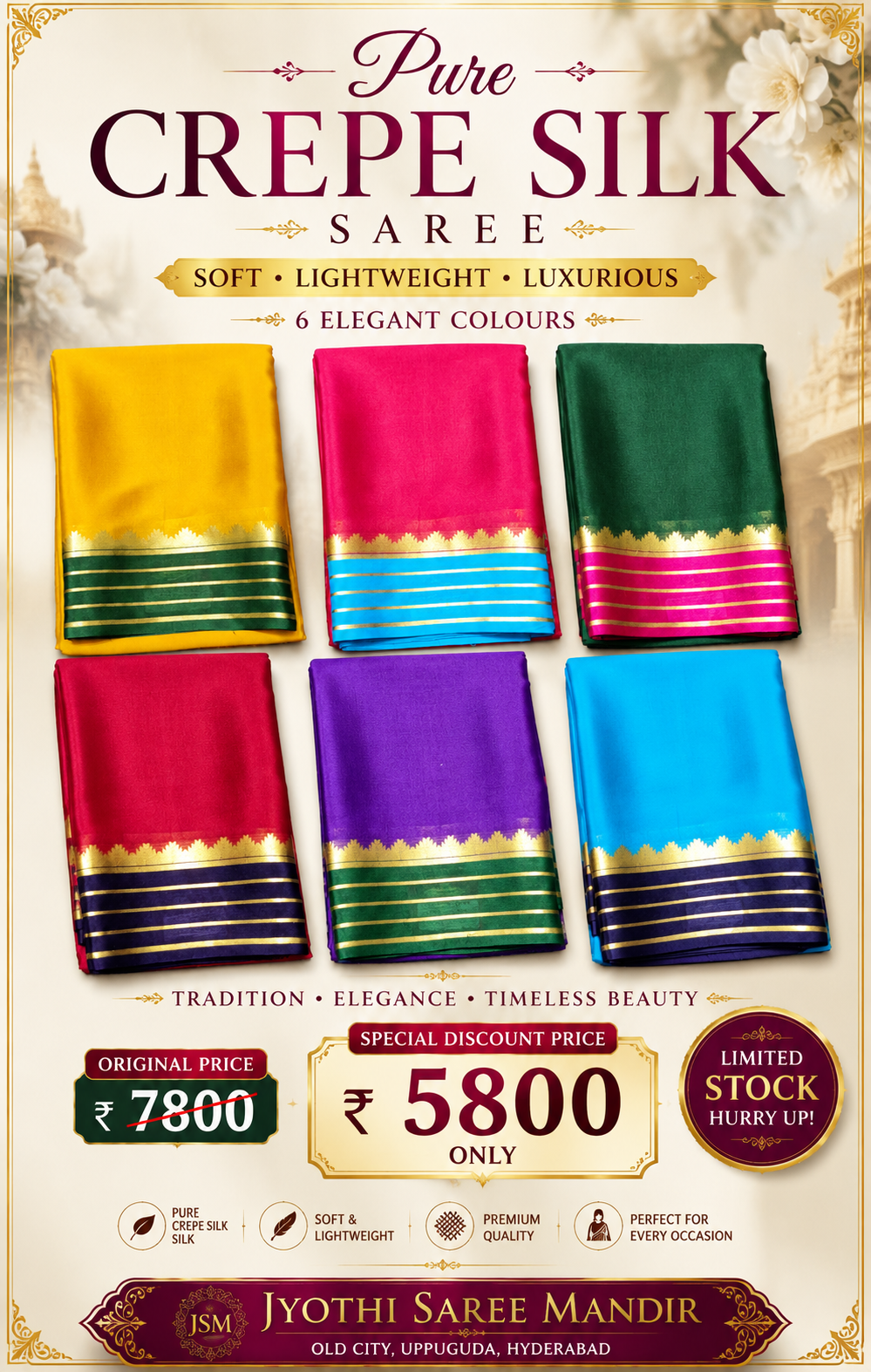 Mysore Crepe Silk sarees