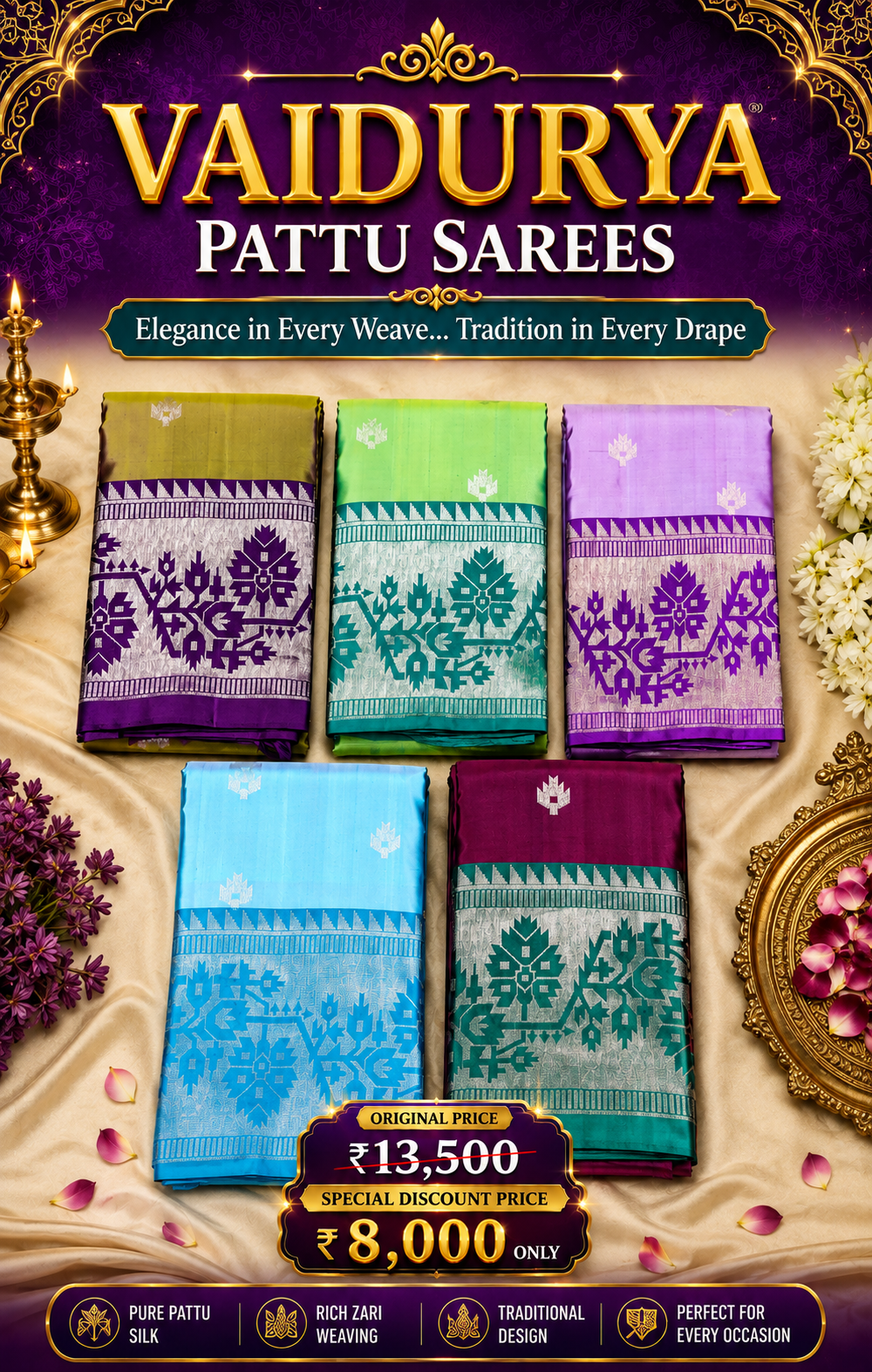 Vaidurya Pattu Sarees