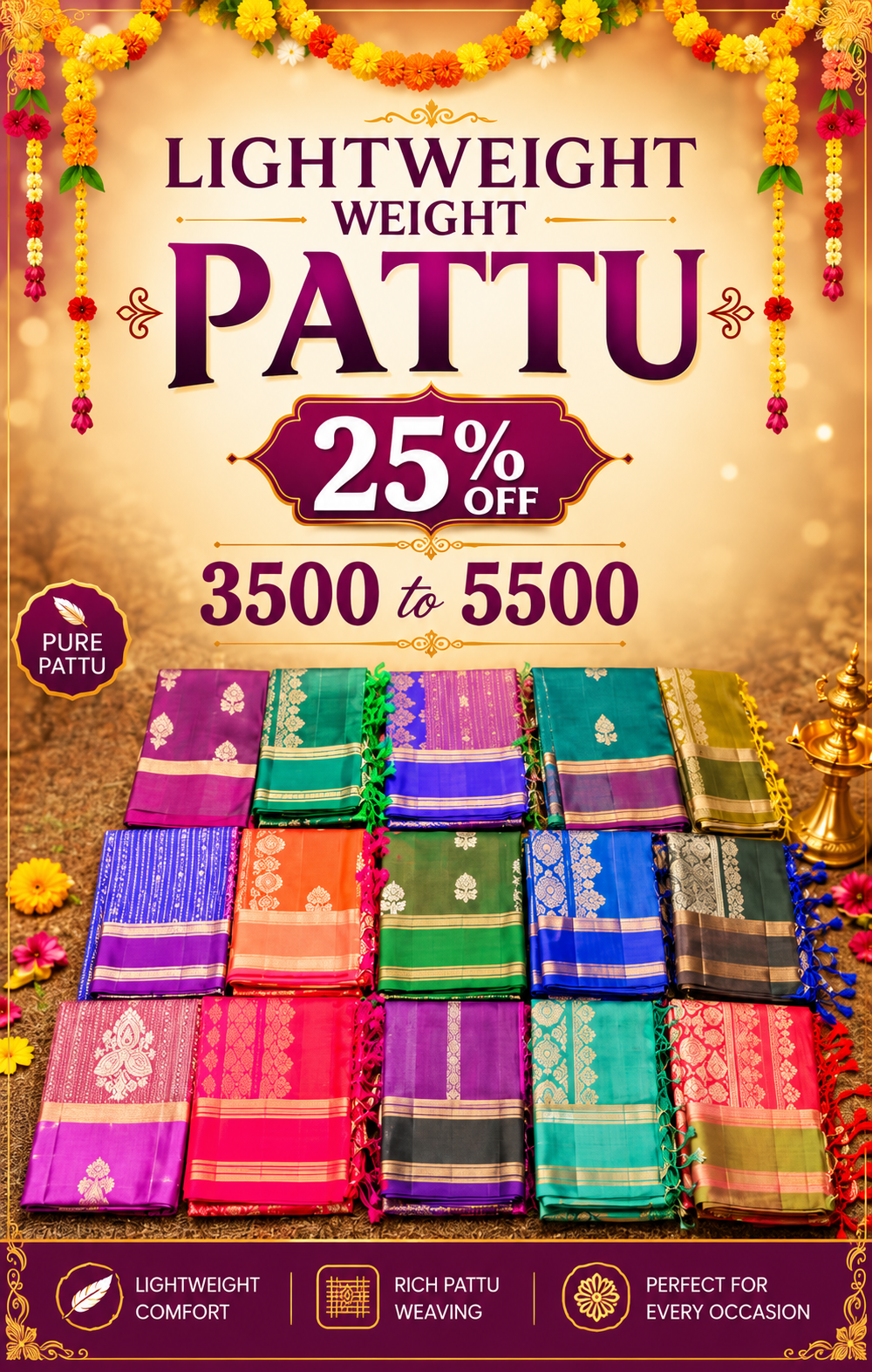 Lightweight Pattu Sarees
