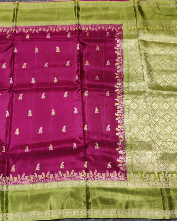Green mango silk saree -GM07 alternate view
