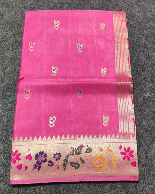 Satin silk paithani saree -S12