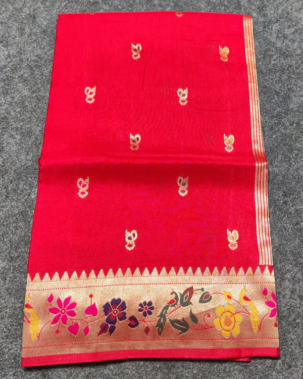Satin silk paithani saree -S17
