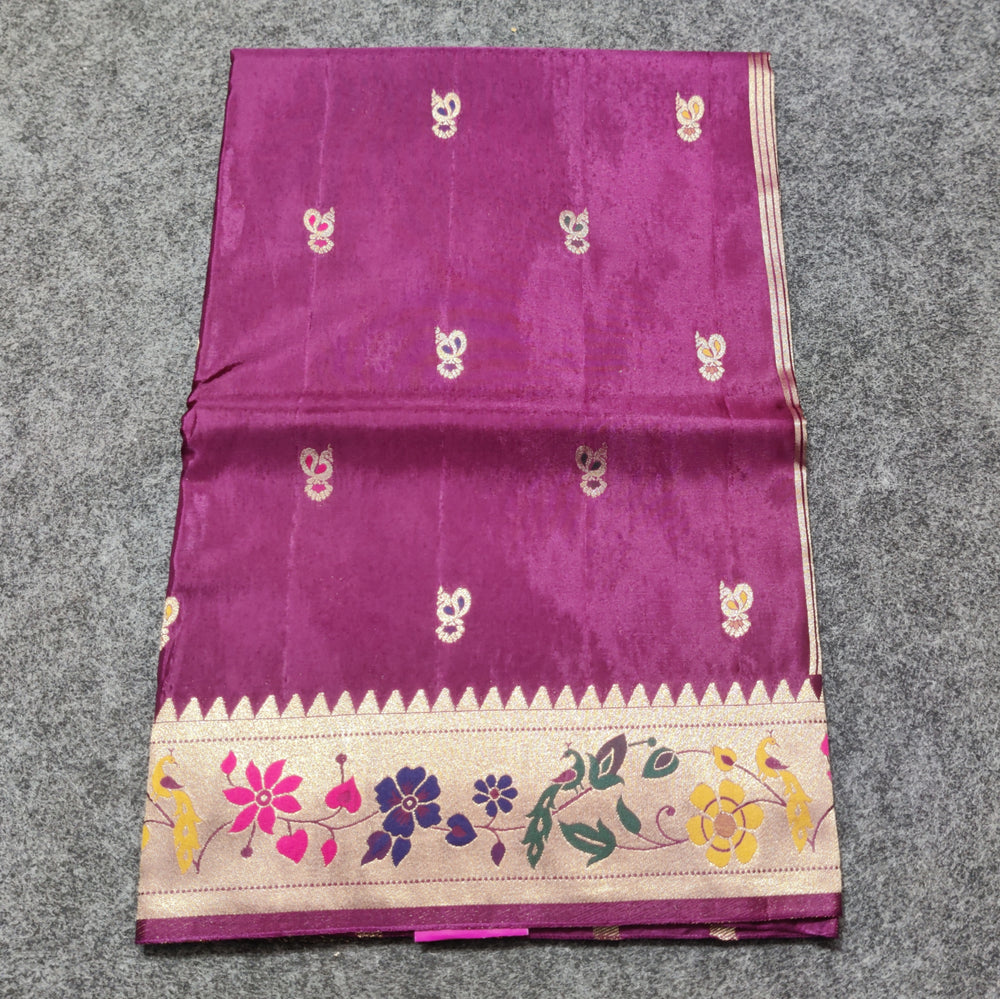 Satin silk paithani saree -S14