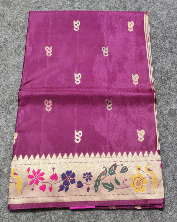 Satin silk paithani saree -S14