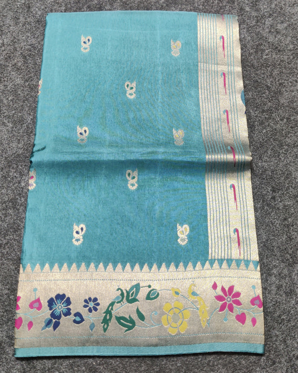 Satin silk paithani saree -S18