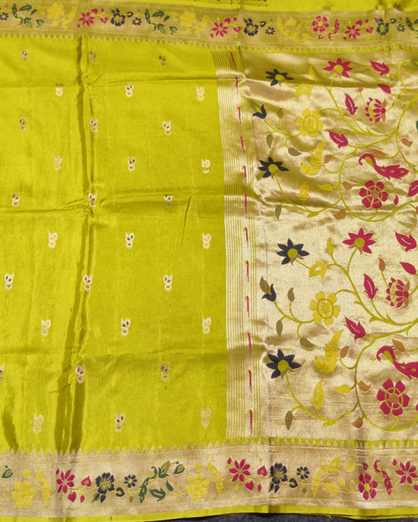 Satin silk paithani saree -S16 alternate view