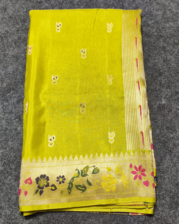 Satin silk paithani saree -S16