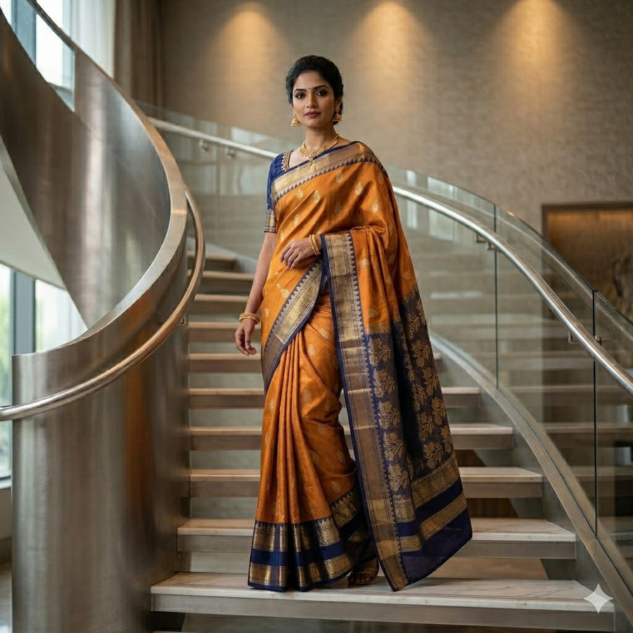 Kanchi Vintage Gap border pattu - KMP292