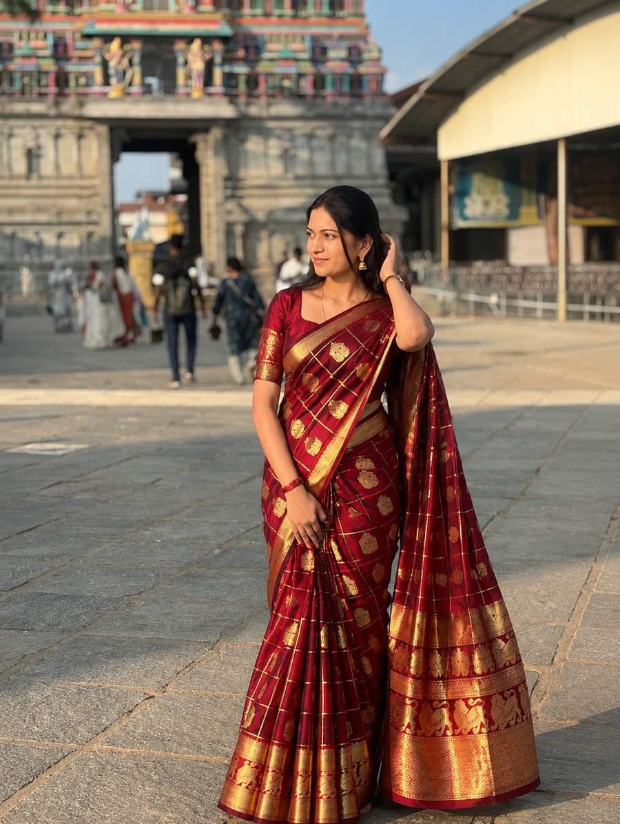 Kanchi Vintage Handloom Pattu Saree - KMP327