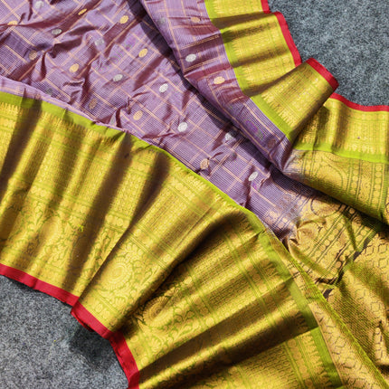 Gadwal Pure silk check Saree - GPS103