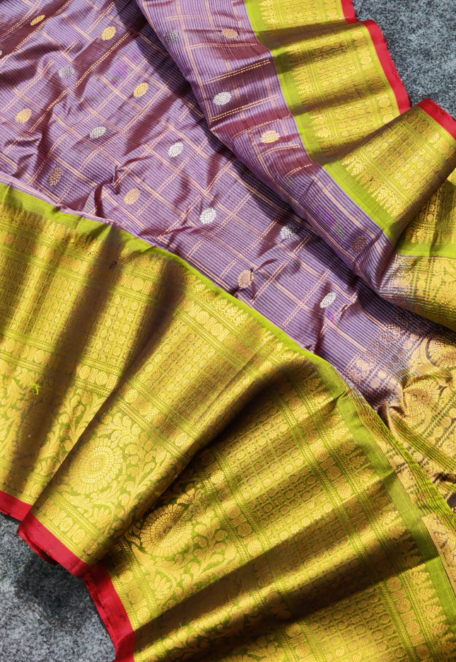 Gadwal Pure silk check Saree - GPS103