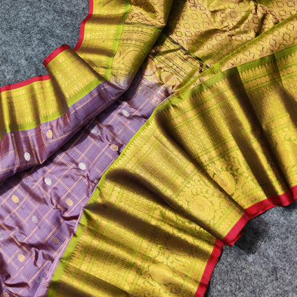 Gadwal Pure silk check Saree - GPS103
