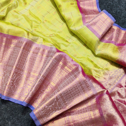 Gadwal Pure silk check Saree - GPS58