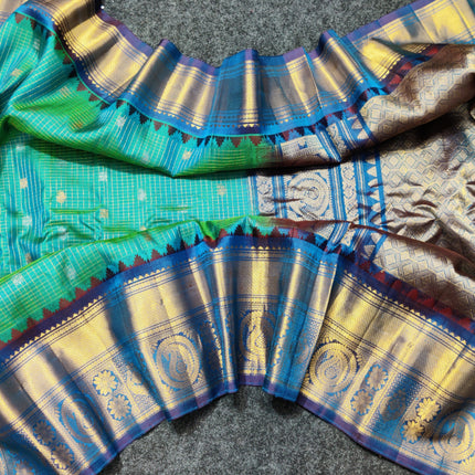 Gadwal Pure silk check Saree - GPS60