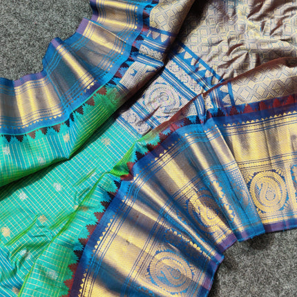 Gadwal Pure silk check Saree - GPS60