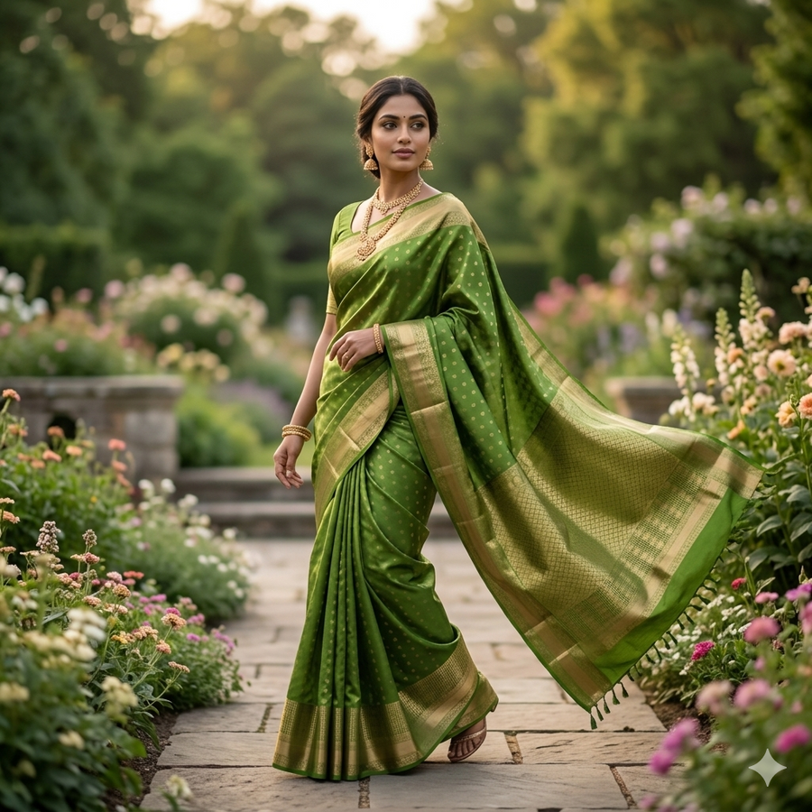 Kanchi pure vintage silk Saree - KMP3010
