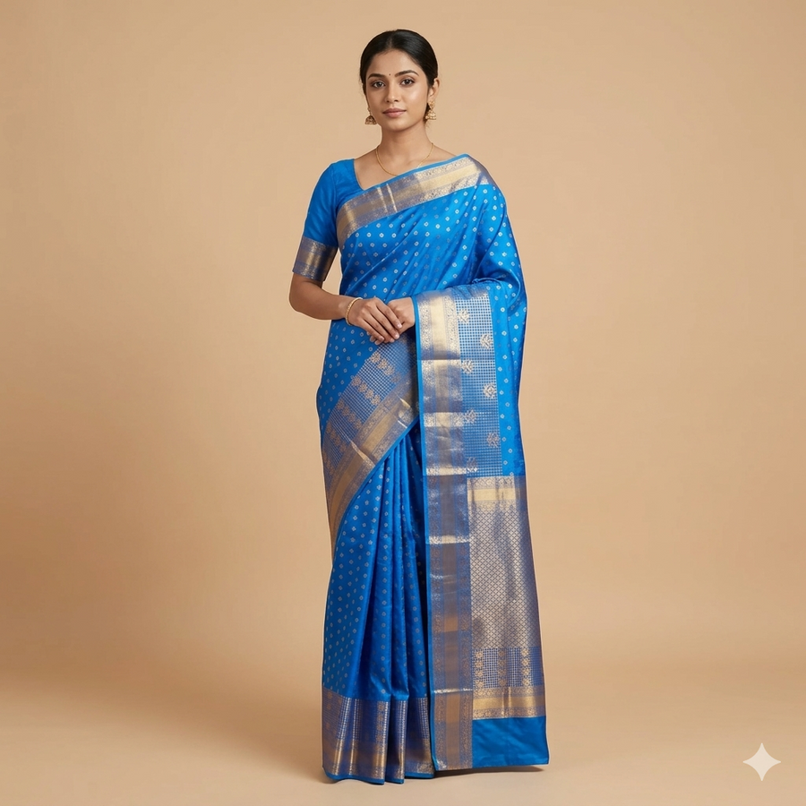 Kanchi pure vintage silk Saree - KMP3001