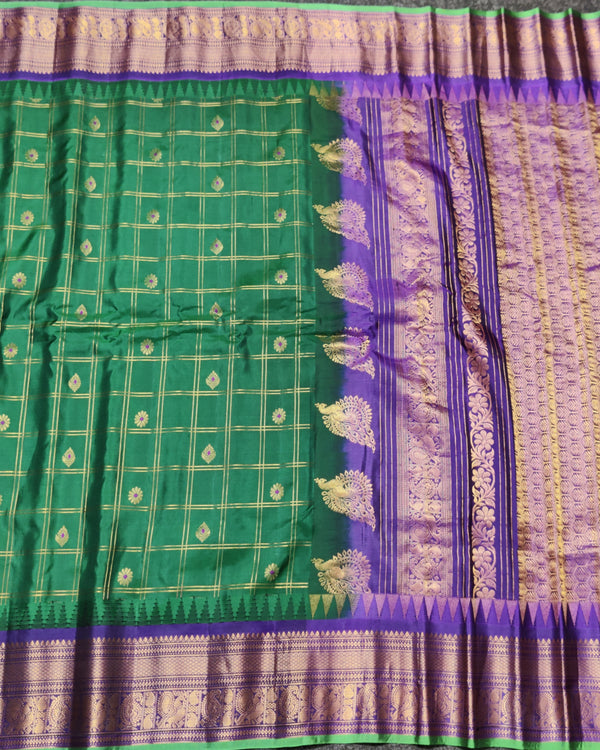 Gadwal check design pure silk- GPS44 alternate view