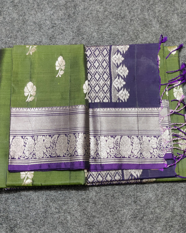 Kanchi pattu small border sarees - KMP151