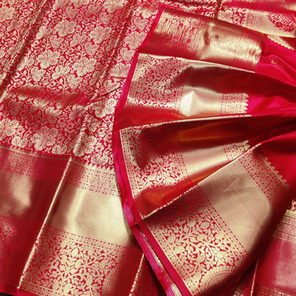 Kanchi pattu Semi Red Saree -KS54