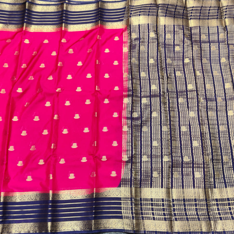 Mysore crepe semi silk saree - M02