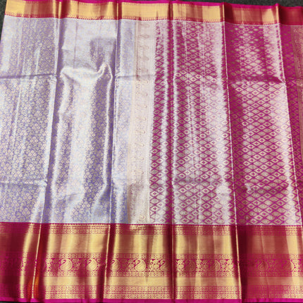 Kanchi pattu Semi Lavender Saree -KS41