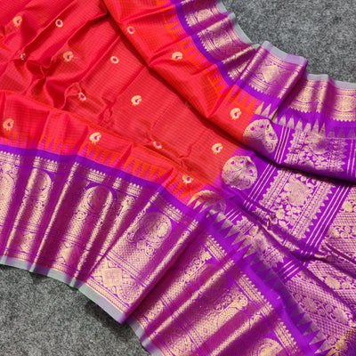 Gadwal check design pure silk- GPS35