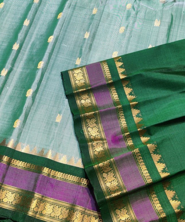 Gadwal Handloom Gap Border saree - GPS87