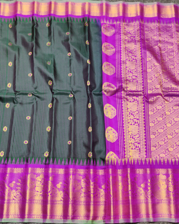 Gadwal check design pure silk- GPS34 alternate view