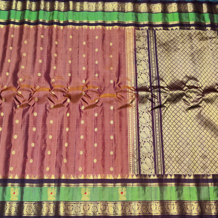 Gadwal Handloom Gap Border saree - GPS93