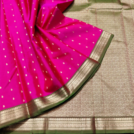 Kanchi pattu small border saree - KMP3137