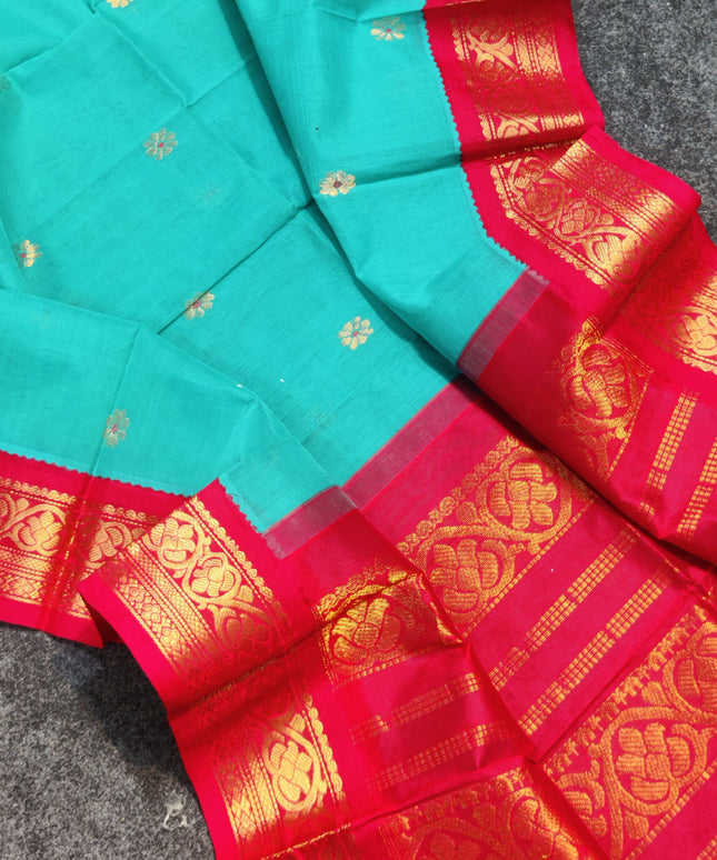 Gadwal Cotton With Butta Saree - GS07