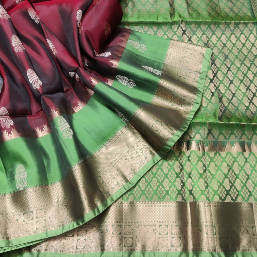 Lightweight pattu Scurt Border Saree - LWP357