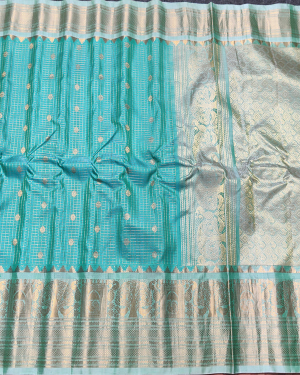 Gadwal check design pure silk- GPS08 alternate view
