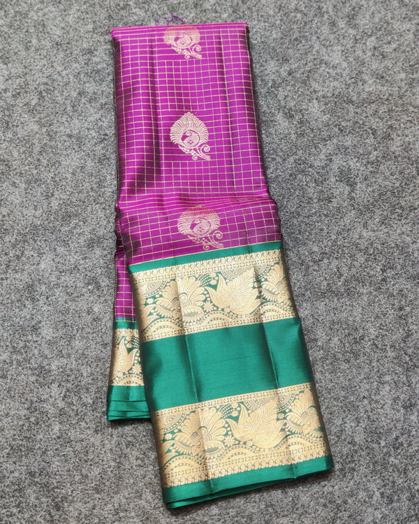 Kanchi Vintage Gap border pattu - KMP345
