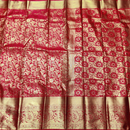 Kanchi pattu Semi Red Saree -KS55