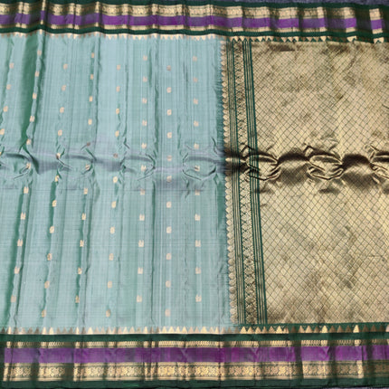 Gadwal Handloom Gap Border saree - GPS87