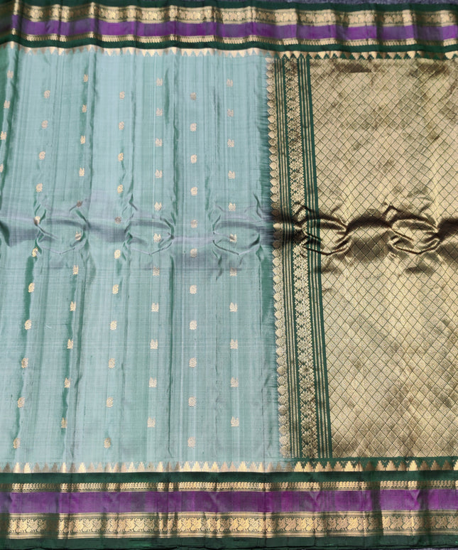 Gadwal Handloom Gap Border saree - GPS87