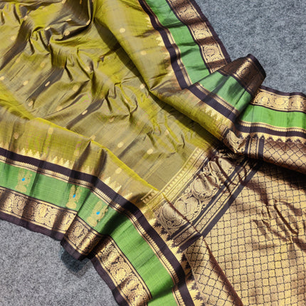 Gadwal Handloom Gap Border saree - GPS92