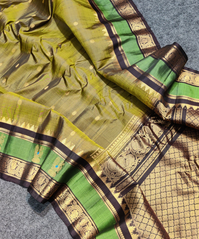 Gadwal Handloom Gap Border saree - GPS92