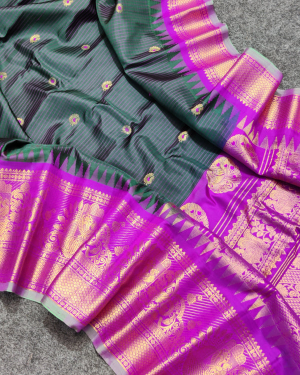 Gadwal check design pure silk- GPS34