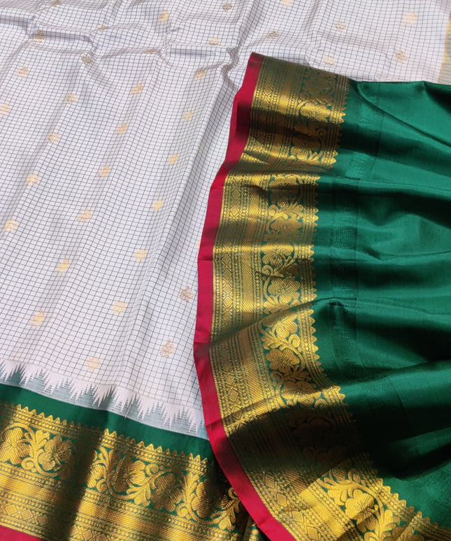 Gadwal Pure silk check Saree - GPS31