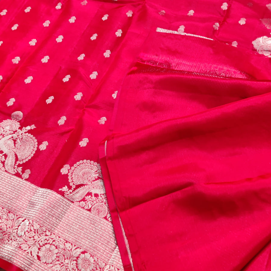 35% off Kanchi Pure Red Saree - KMP50