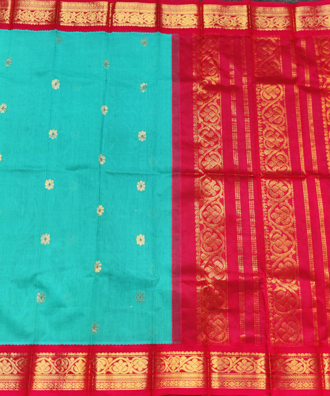 Gadwal Cotton With Butta Saree - GS07