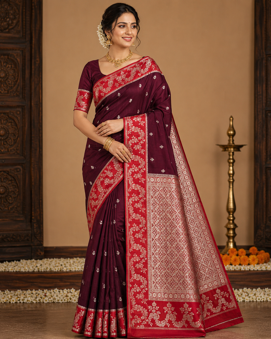 Jute Silk Saree- J08
