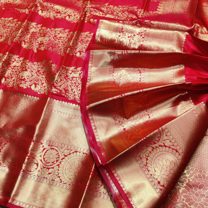 Kanchi pattu Semi Red Saree -KS53