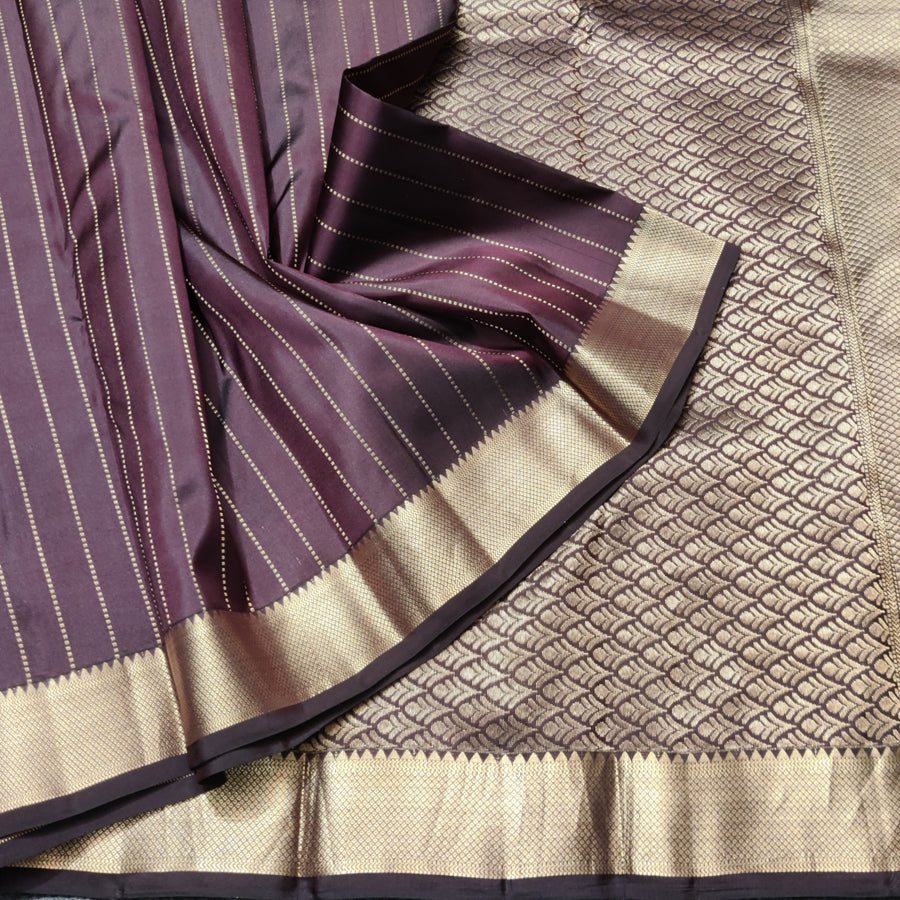 Kanchi pattu small border saree - KMP257